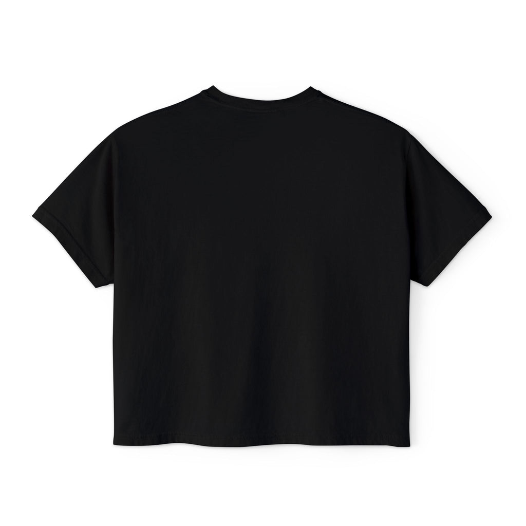 Sadie Lane Boutique Checkered Boxy Tee — Women’s Vintage Logo Crop Shirt