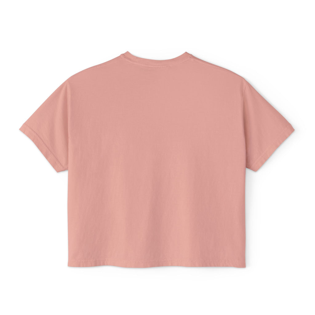 Sadie Lane Boutique Checkered Boxy Tee — Women’s Vintage Logo Crop Shirt