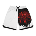 Red Spider Lily Basketball Shorts — Floral Graphic Athletic Shorts